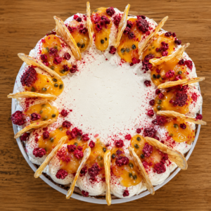 Lemon and Raspberry with Passionfruit Curd Filling Cake