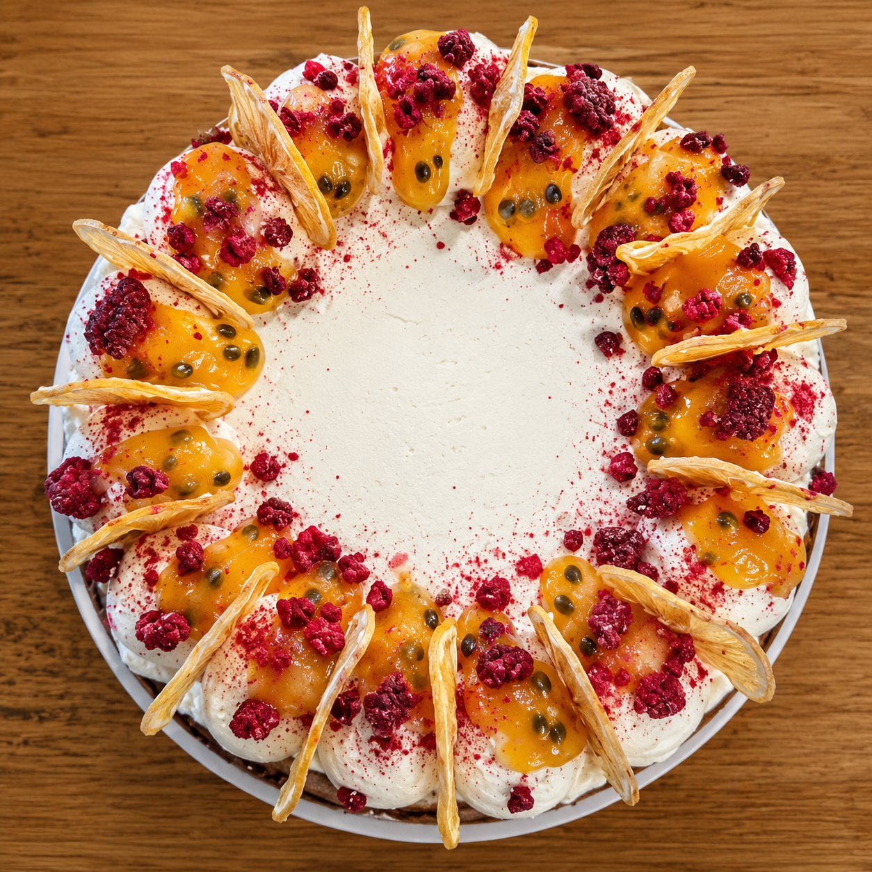 Lemon and Raspberry with Passionfruit Curd Filling Cake