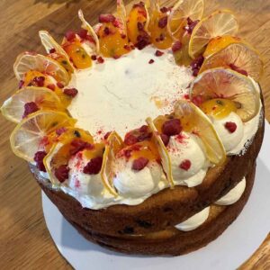 Lemon and Raspberry with Passionfruit Curd Filling Cake
