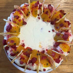 Alternative view of Lemon and Raspberry with Passionfruit Curd Filling Cake