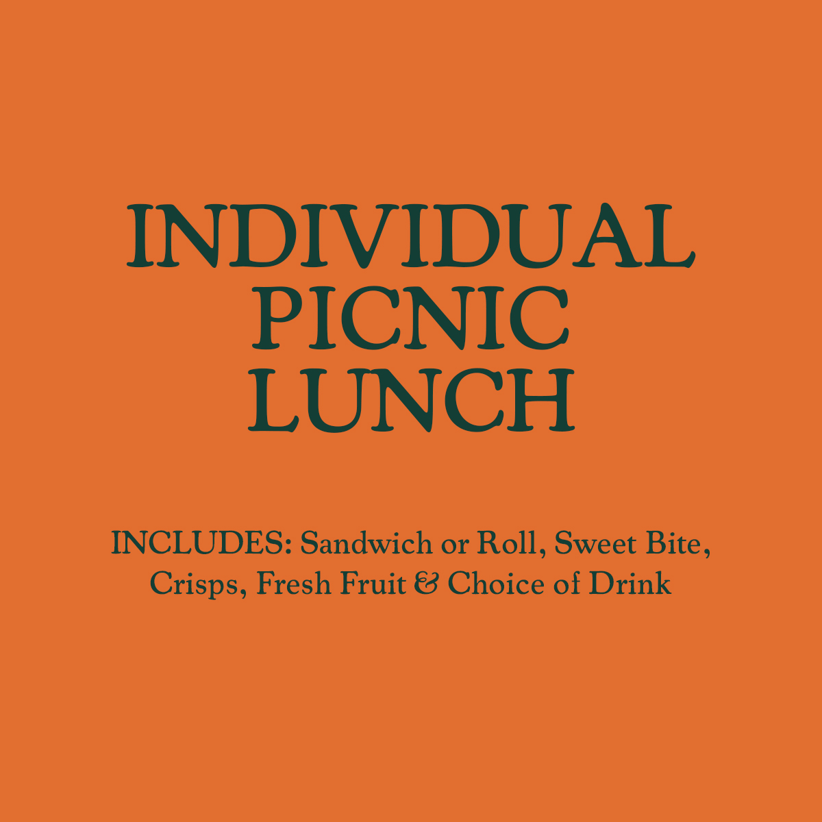 Individual Picnic Lunch - Gourmet Deli Roll Option