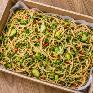 Garlic chilli udon noodle salad